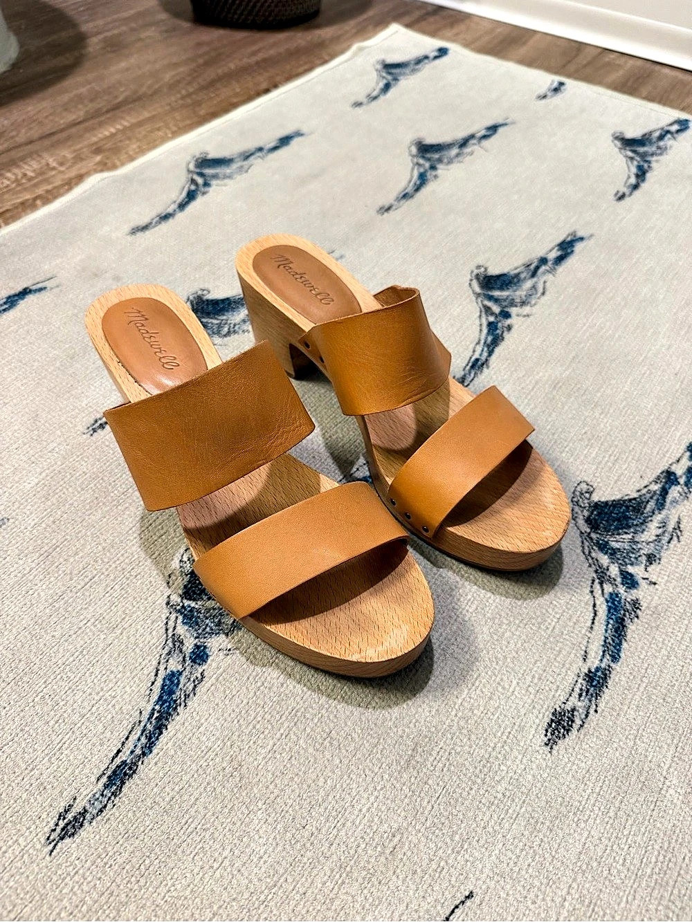Madewell The Clara Clog Sandal Leather Brown US 8